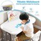 Grey Kids Art Table and Chair Set Adjustable Height Tiltable Whiteboard HDPE